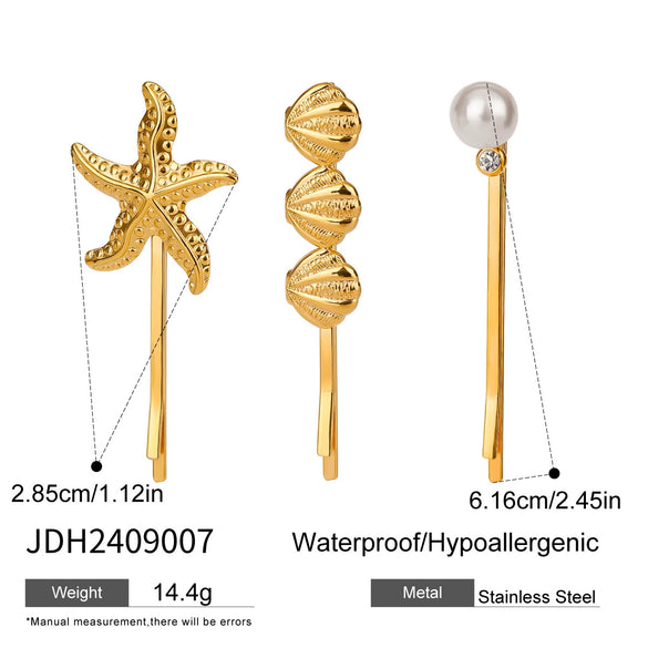 Wholesale Women's Stainless Steel Sweet Plant Flowers Style Word Clip Hairpin With Electroplating Treatment