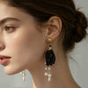 Wholesale Women's Stainless Steel Tassel Spherical Round Beads Elegant Minimalist Temperament Earrings