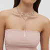 Wholesale Women's Stainless Steel Three Layer Y Snake Bone Chain Necklace With Electroplating And Letters Numbers Text Pattern
