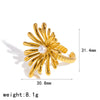 Wholesale Women's Stainless Steel Titanium Steel Flower Shape Diamondstudded Ring With Vacuum Real Gold Plating In Pvd Furnace