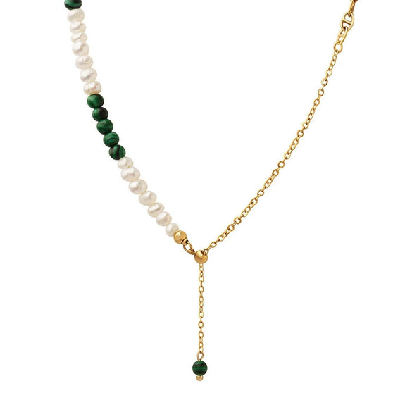 Wholesale Women's 316L Stainless Steel Turquoise Freshwater Pearl Tassel Jewelry With Electroplating