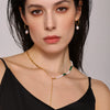 Wholesale Women's Stainless Steel Turquoise Freshwater Pearl Tassel Jewelry With Electroplating