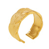Wholesale Women's Stainless Steel Twist Woven Open Ring With Geometric Pattern 18K True Gold Plated