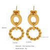 Wholesale Women's Stainless Steel Twisted Hollow Doublering Earrings With Flower And Geometric Patterns And Electroplating Treatment