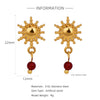 Wholesale Women's Stainless Steel Twisted Hollow Doublering Earrings With Flower And Geometric Patterns And Electroplating Treatment