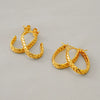 Wholesale Women's Stainless Steel U Shaped Geometric Earrings Electroplated With Gold