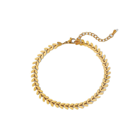 Wholesale Women's Stainless Steel Ushape Basic Chain Anklet