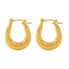 Wholesale Women's 316L Stainless Steel Ushape Geometric Earrings Electroplated With 18K Real Gold Color