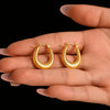 Wholesale Women's 316L Stainless Steel Ushape Geometric Earrings Electroplated With 18K Real Gold Color
