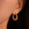 Wholesale Women's 316L Stainless Steel Ushape Geometric Earrings Electroplated With 18K Real Gold Color