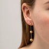 Wholesale Women's Stainless Steel Ushaped Bead Pendant Earrings With Electroplating