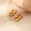 Wholesale Women's Stainless Steel Ushaped Fashion Light Luxury Acrylic Chain Ring Buckle Earrings With Electroplating