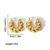 Wholesale Women's Stainless Steel Ushaped Twisted French Retro Electroplated Earrings