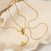 Wholesale Women's Stainless Steel V Shaped Letter Necklace With Snake Bone Chain And Electroplating
