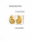 Wholesale Women's Stainless Steel Vortex Snail Shape Geometric Personality Minimalist Earrings With Electroplating