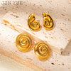 Wholesale Women's Stainless Steel Vortex Snail Shape Geometric Personality Minimalist Earrings With Electroplating