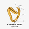 Wholesale Women's Stainless Steel Vshaped Open Ring 18K Goldplated With Letters Numbers Text Design