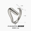 Wholesale Women's Stainless Steel Vshaped Open Ring 18K Goldplated With Letters Numbers Text Design