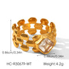 Wholesale Women's Stainless Steel Watch Strap Rings With Cable Knit Flowers Chain Geometric Shape Electroplated Design