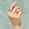 Wholesale Women's Stainless Steel Wave Geometric Electroplated Opening Fashion Ring