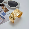 Wholesale Women's Stainless Steel Wide Face Geometric Bracelet With Electroplating