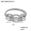 Wholesale Women's Stainless Steel Zircon Beads Side Opening Adjustable Ring Light Luxury Geometric Electroplated