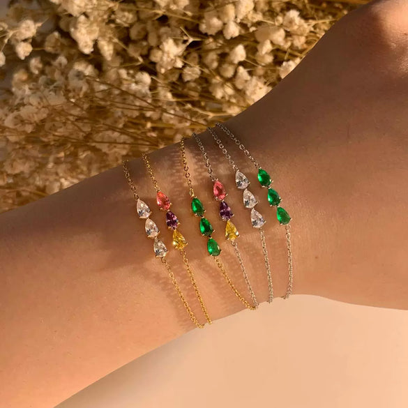 Wholesale Women's Stainless Steel Zircon Bracelet With Geometric Design And Electroplating Niche Exquisite Simple Fashion Jewelry