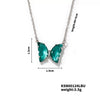 Wholesale Women's Stainless Steel Zircon Butterfly Sweet Style Necklace With Ochain Set With Glass