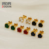 Wholesale Women's 316L Stainless Steel Zircon Earrings Simple Geometric Style Electroplated