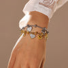 Wholesale Women's Stainless Steel Zircon Geometric Jewelry Electroplating Casting Love Moon Star Bracelet