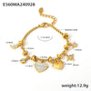 Wholesale Women's Stainless Steel Zircon Geometric Jewelry Electroplating Casting Love Moon Star Bracelet