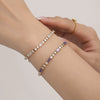 Wholesale Women's 316L Stainless Steel Zircon Geometric Multicolor Electroplated Luxury Bracelet Jewelry