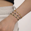 Wholesale Women's 316L Stainless Steel Zircon Geometric Multicolor Electroplated Luxury Bracelet Jewelry