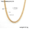 Wholesale Women's Stainless Steel Zircon Geometric Splicing Light Luxury Style Handinlaid Necklace Plated With Real Gold