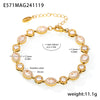 Wholesale Women's 316L Stainless Steel Zircon Gypsophila Handmade Pvd Plated Geometric Pattern Bracelet Jewelry
