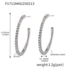 Wholesale Women's Stainless Steel Zircon Inlaid Geometric U Shape Light Luxury Style Circle Earrings With Electroplating Treatment