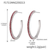 Wholesale Women's Stainless Steel Zircon Inlaid Geometric U Shape Light Luxury Style Circle Earrings With Electroplating Treatment