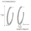 Wholesale Women's Stainless Steel Zircon Inlaid Geometric U Shape Light Luxury Style Circle Earrings With Electroplating Treatment