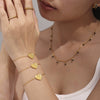 Wholesale Women's Stainless Steel Zircon Love Letter Heart Geometric Style Electroplated Bracelet