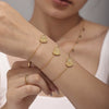 Wholesale Women's Stainless Steel Zircon Love Letter Heart Geometric Style Electroplated Bracelet