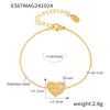 Wholesale Women's Stainless Steel Zircon Love Letter Heart Geometric Style Electroplated Bracelet