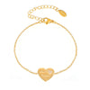 Wholesale Women's Stainless Steel Zircon Love Letter Heart Geometric Style Electroplated Bracelet