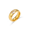 Wholesale Women's Stainless Steel Zircon Ring With Geometric Styling And 18K Gold Plated Electroplating