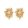 Wholesale Women's Stamped Flower Pearl Stainless Steel Earrings Retro Stylish Jewelry