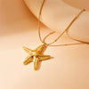 Wholesale Women's Star Shape Stainless Steel Electroplated Snake Bone Chain Necklace