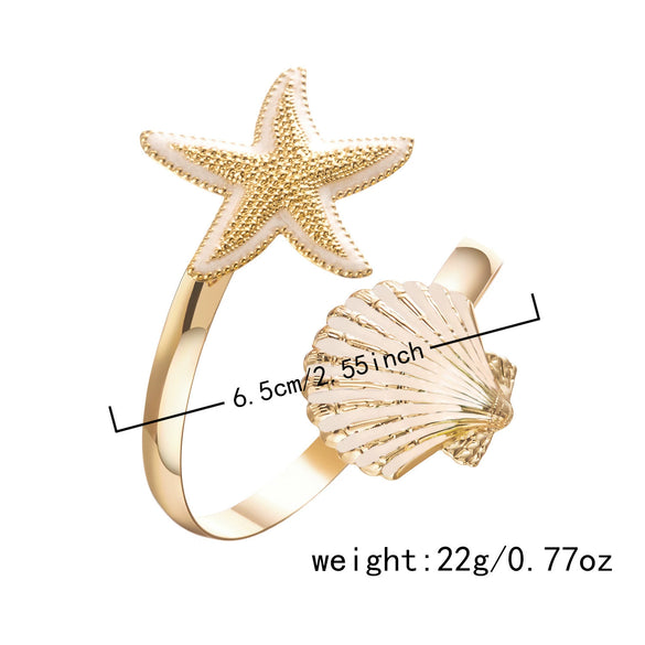 Wholesale Women's Starfish Shell Bracelet Alloy Electroplated Bohemian Vacation Minimalist Jewelry