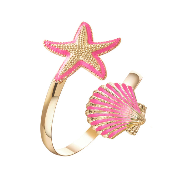 Wholesale Women's Starfish Shell Bracelet Alloy Electroplated Bohemian Vacation Minimalist Jewelry