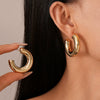 Wholesale Women's Steel Needle Metal C Shaped Geometric Earrings With Electroplating Treatment