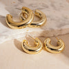 Wholesale Women's Steel Needle Metal C Shaped Geometric Earrings With Electroplating Treatment