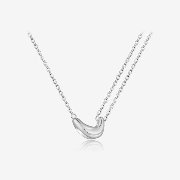 Wholesale Women's 925 Sterling Silver Acacia Bean Geometric Fashion Necklace With Electroplating